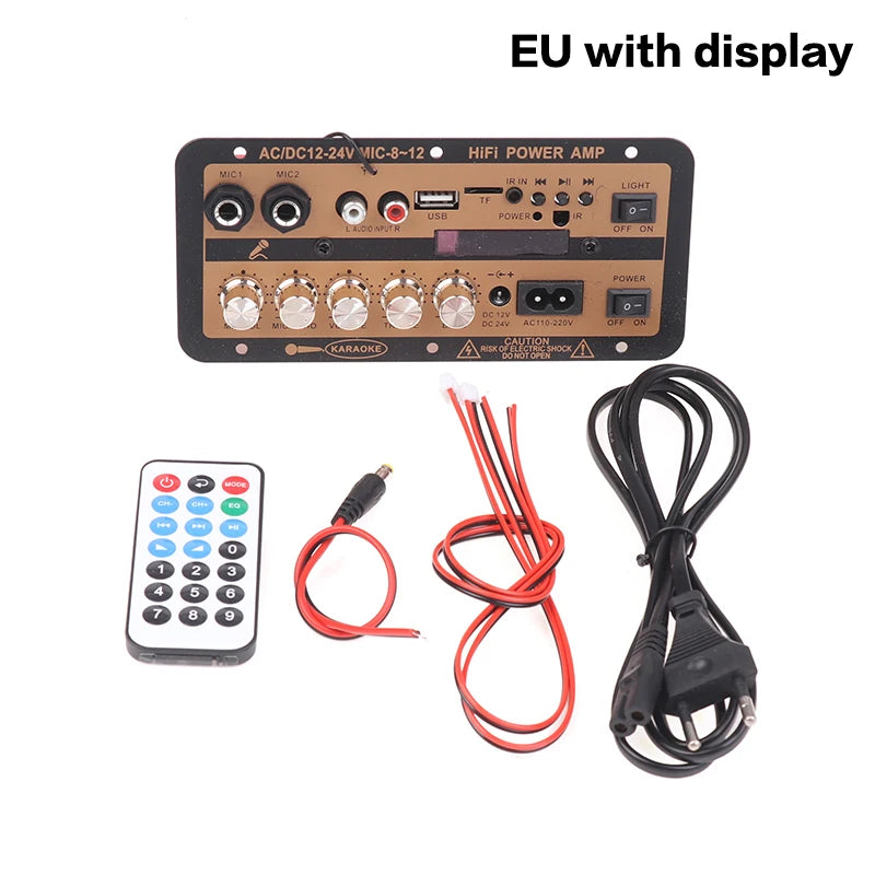 EU/US Plug Bluetooth 5.0 Amplifier Board With Optical Audio AMP USB FM Radio TF Player DIY Audio For Karaoke Home Car 110V/220V