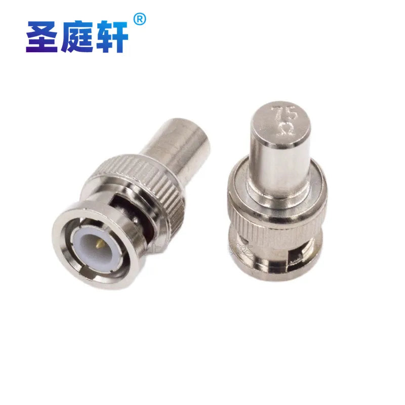1Pcs Q9 BNC Loads Male Plug Coaxial Brass Resistor Terminator Dummy BNC Load Impedance 50 Ohm&75 Ohm with Keychain Adapter Brass