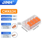 10/20/30/50Pcs Orange Electrical Splicing Compact Quick Lever Wire Connector Lighting Terminal Blocks Wide Capacity 0.2-4mm²