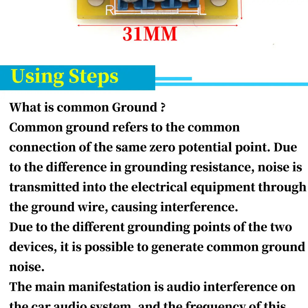 XH-M372 Stereo /Audio Isolator Vehicle Common Ground Suppression Interference Noise Isolation Module Transformer Coupler