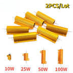 2PCS Load Resistor 10W 25W 50W 100W Aluminum Power Metal Shell Case Wirewound Resistor  0.1~10K Ohm 4ohm 6ohm 8ohm Resistance