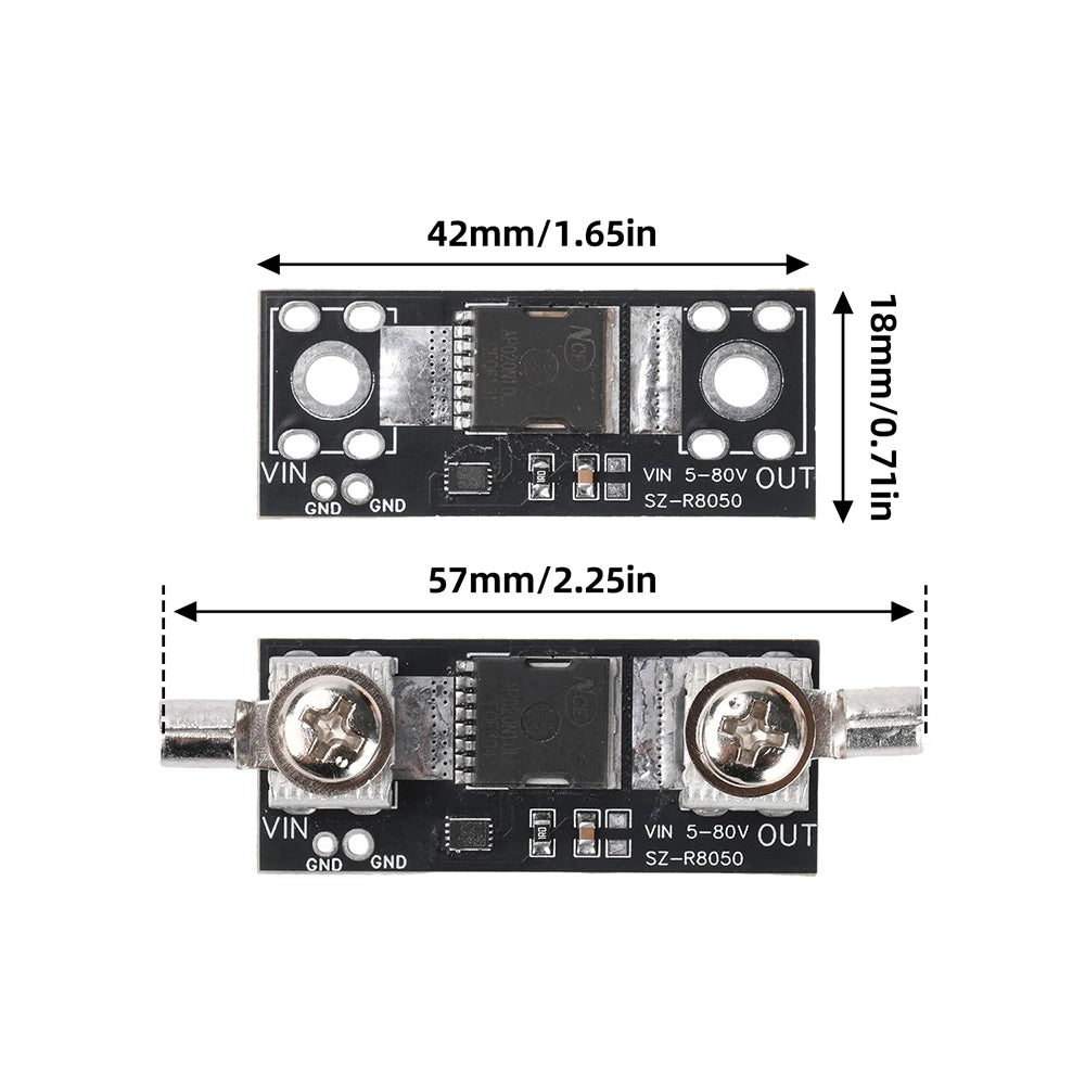80V 50A High Current Ideal Diode Module for Solar Charging Circuit Reverse Current Protection