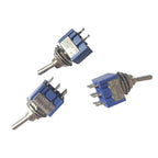 2PCS MTS-101/102/103/202/203 Toggle Switch 6mm Dark Blue 2/3Position 2/3/6Pin ON-ON/ON-OFF/ON-FFF-ON 6A 125VAC Arm Rocker Switch