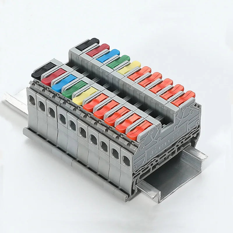 KV2.5 Direct Insertion Quick Terminal Block Rail Type Wire Connector Instead Of UK/ST/PT/SAK Docking For Parallel Connection
