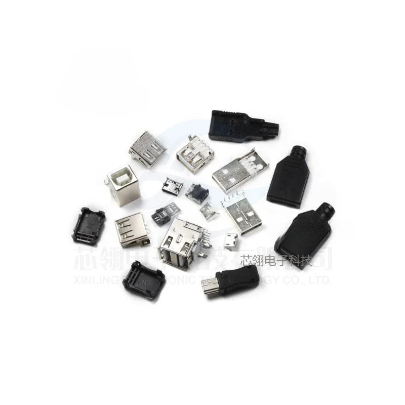 USB Series Socket USB Female Micro Connector Male MINI Plug Type-C Socket D Square Port B Data Type A