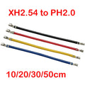 100pcs XH2.54 to PH2.0 PH to XH 2.54mm to 2.0mm 26/24/22Awg Terminal Crimped 10/20/30/50cm Electronic Terminal PVC Color Wire