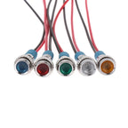 1Pc Dashboard With Wire Red Yellow Blue Green White 6mm 3V 5V 6V 9V 12V 24V 220V LED Metal Indicator Light Signal Lamp