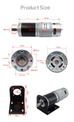 Planetary Reduction Motor 42GP-775 High Torque 12V/24V Can Rotate Forward and Reverse 8PRM~1600PRM, Maximum Torque 253KG.CM