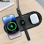 Wireless Charger Pad 3 in 1 for iPhone 17 16 15 Pro Max Fast Dual Wireless Charger for Samsung S25 S24 S23 Xiaomi Charging Pad