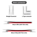 COB Connector 8mm 5-24v 2pin LED Strip Terminal Extension Wire LED Connectors Fixed Clips For Pin No Dark Area Single Dual End