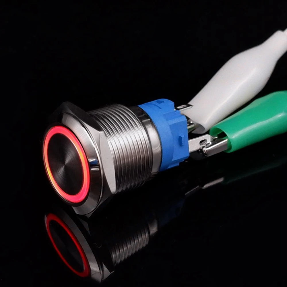 On Off PC Power Metal Waterproof Push Button Switch 12v for Car Ignition Switches Momentary/Latching NC 5V 220V 12 16 19 22 mm