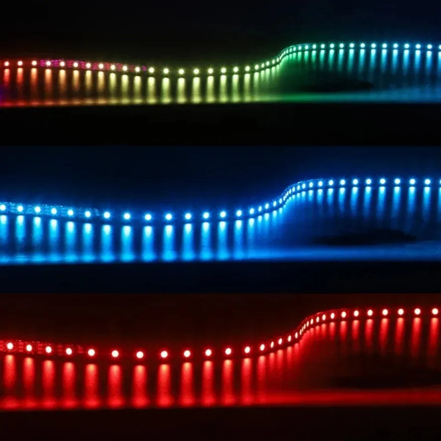 WS2812B RGB IC Smart LED Strip 5050 Individually Addressable IC 30/60/144Pixels/Leds/m Light DC 5V Black IP30 IP67 Waterproof