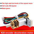 N20 Mini Micro Metal Gear Motor DC 3/6/12V Encoder Gear Motor 19-3000RPM Slow Speed Reduction Gear Reducer Motor Geared Motors