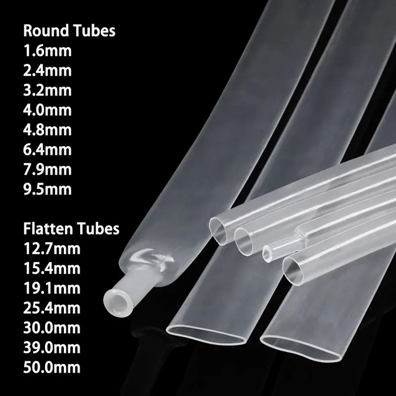Clear/White 3:1 with Glue Shrinkable Tube 1.6mm ~ 39mm Dual Wall Adhesive Lined Polyolefin Insulated Protect Wire Wrap Sleeving