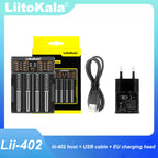 Liitokala Lii-402 Battery Charger for 18650 26650 16340 25500 14500 1.2V 3.7V 3.2V 3.85V AA/AAA NiMH Battery
