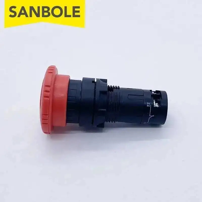 5pcs Plastic Red Mushroom Head Emergency Stop Push Button Switch Open Hole 22mm Silver Contact Round NO NC XB7-ES545 542