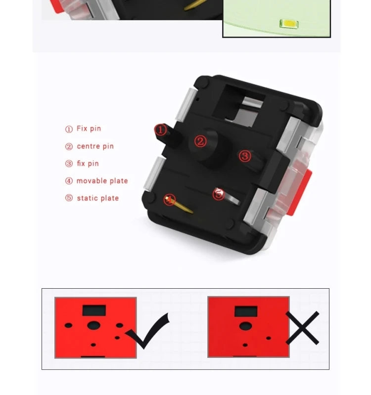 Kailh Low Profile Choc Switch 1350 Chocolate Keyboard Switch Clicky Tactile Linear Multicolor Switch Mechanical Keyboard Laptop
