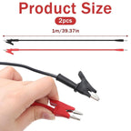 Banana Plug to Crocodile Alligator Clip Test Probe,4mm Stackable Silicone Banana Plug to Alligator Clip Test Probe Lead Wire