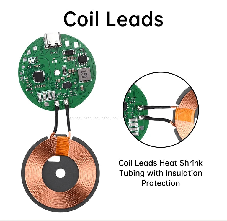 12V 24V 20W Wireless Charger Transmitter Module Wireless Charging Receiving PCBA Board Power Supply Coil For Apple Android Phone