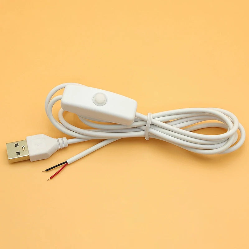 1.5M LED Strip USB Connector Cable Extension 2 Pin Power Supply Wire On/Off Switch Electrical 5V Wire For LED Lighting