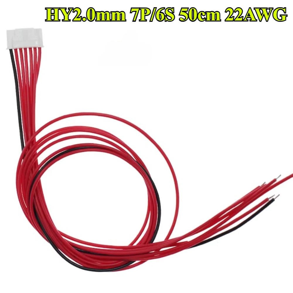 2P-18P BMS Balance Cable HY2.0mm Lithium Battery Protection Board Connection Wire PIN 1S~17S with Lock Buckle Cable 22AWG 50cm
