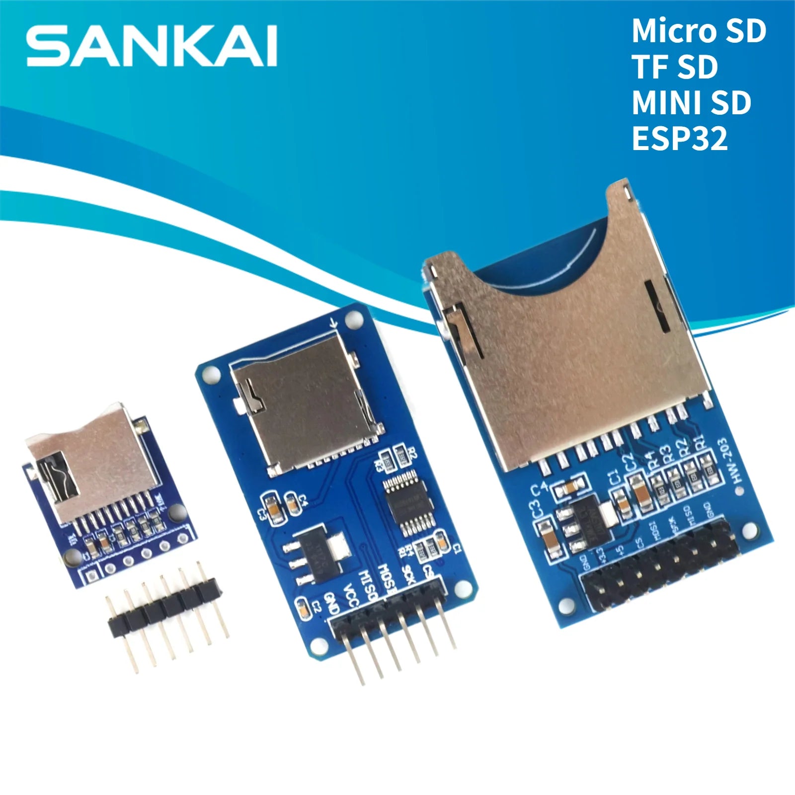 Micro SD TF SD MINI SD Card Reader Module 3.3V 5V SPI Interface with Level Shifter for Arduino ESP32 Raspberry Pi Data Logger