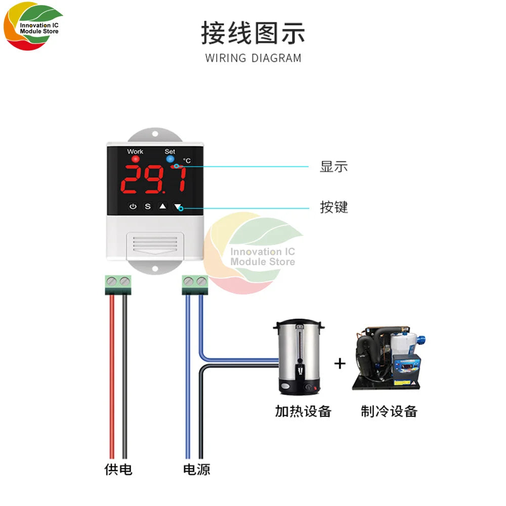 AC 110V 220V DTC2201 DTC1201 Temperature Controller Thermostat DS18B20 NTC Sensor APP Control For Smart Home