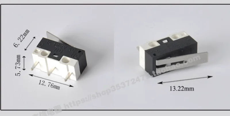 10PCS KW10 Miniature Limit Switches, Mouse Micro Motion 1A, 125/250V Self Resetting Switch