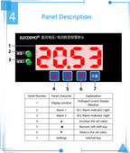 DC Digital Voltmeter Ammeter Panel Meter with Upper/Lower Limit Alarm, RS485 Modbus RTU, Relay Output Control, LED Display Kit