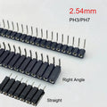 1P-40P 2.54mm Round Hole Right Angle Single Row 0.1" Breakable Stackable PCB IC Crystal Transistor Socket Female Tin Pin Header