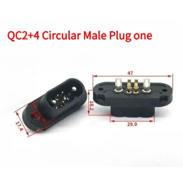 New QC2+0 Round Electric Plug  Lithium Socket for  500V Waterproof Male and Female Skateboards and Bicycles Energy Connector
