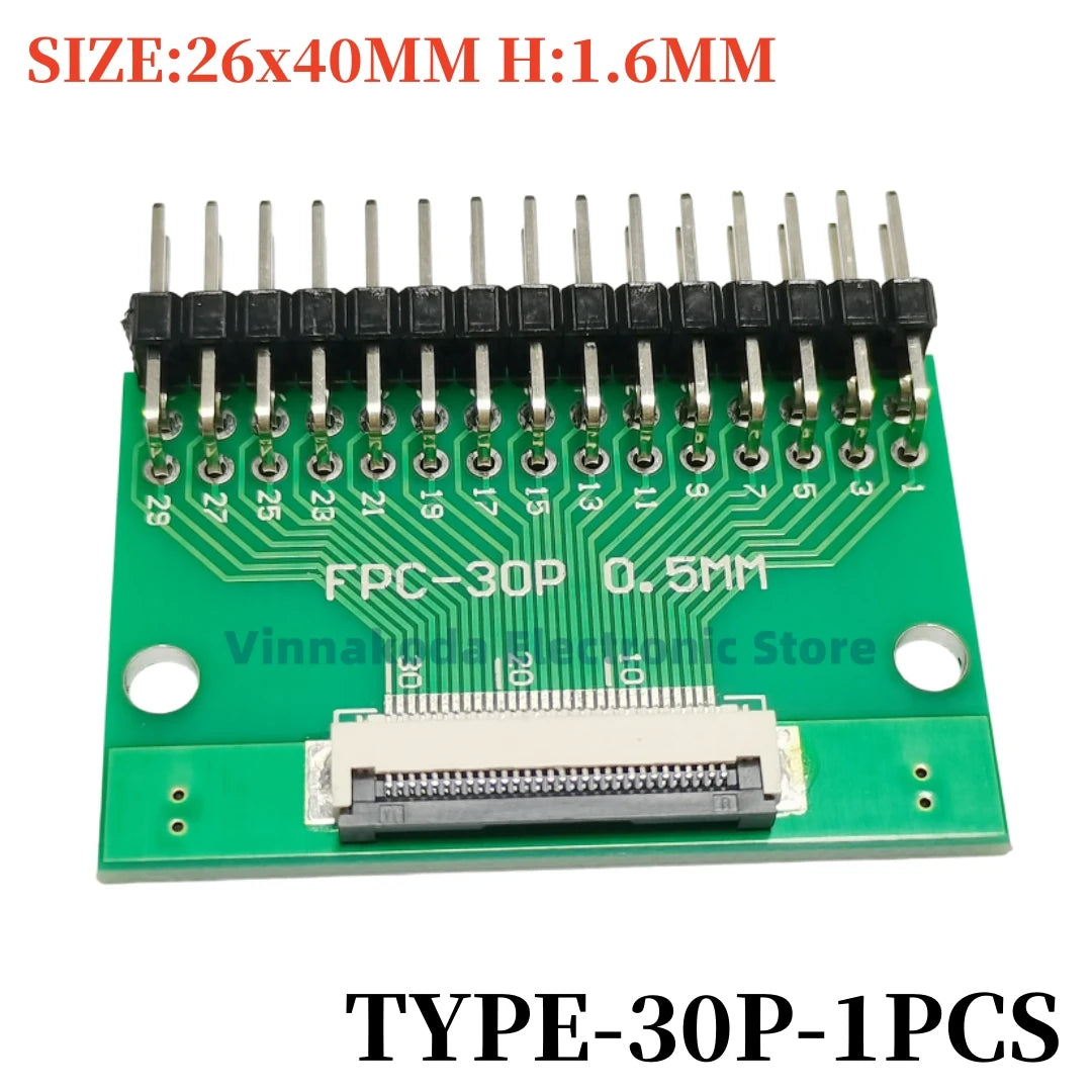 1PCS FFC/FPC Conversion Board 0.5mm Pitch Connector 2.54MM Double Row Bending Pins 4/10/12/14/15/16/18/22/24/26/30/34/40/50/60P