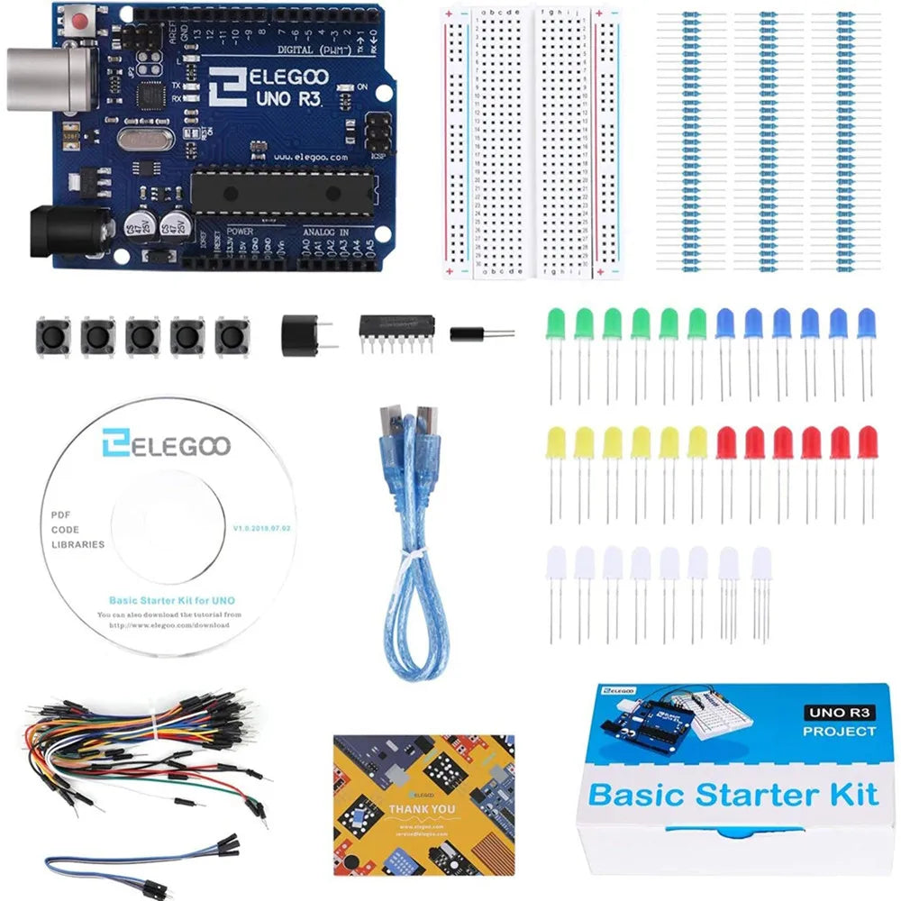 ELEGOO UNO Project Basic Starter Kit with Tutorial and UNO R3, Compatible with Arduino® IDE — DIY Electronic Kit
