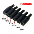 5pcs 3 4 5 6 7 8 Pin DIN Male Female Plug W/ Plastic Handle & Female Socket Hulled Panel Mount Keyboard Cable Connector Adapter