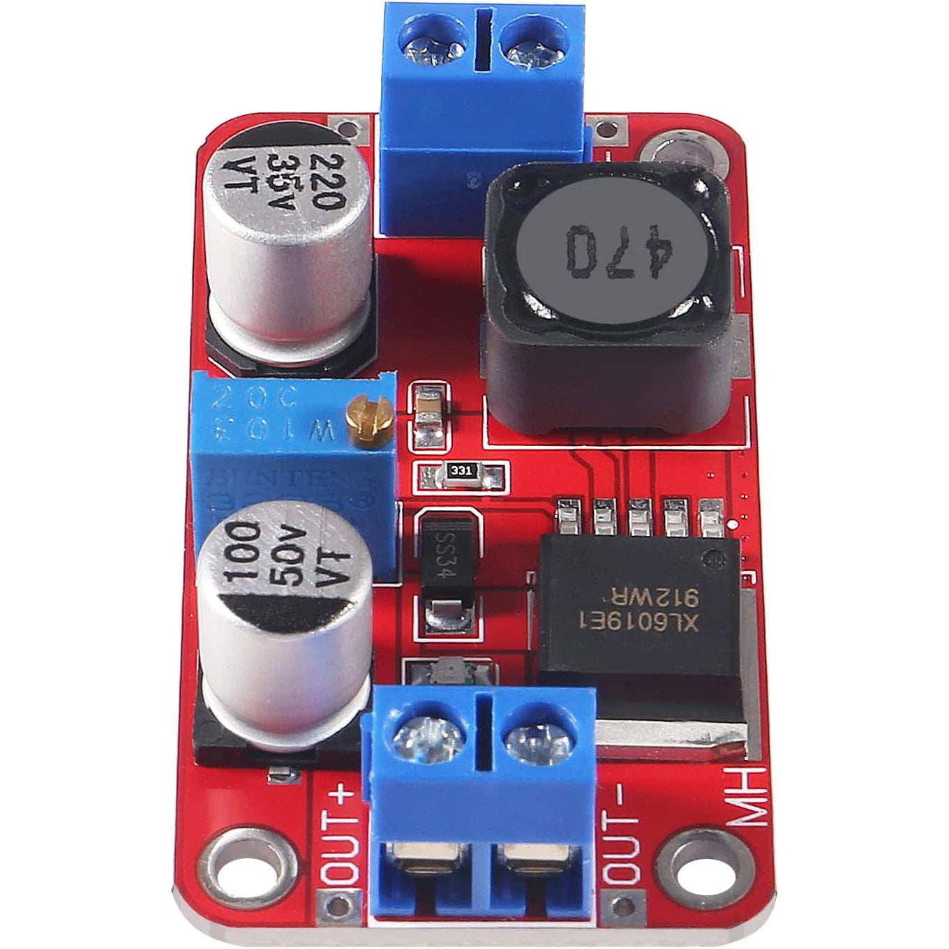 XL6019 (XL6009 Upgrade) Automatic Step-Up Step-Down Dc-Dc Adjustable Converter Power Supply Module 20W 5-32V to 1.3-35V