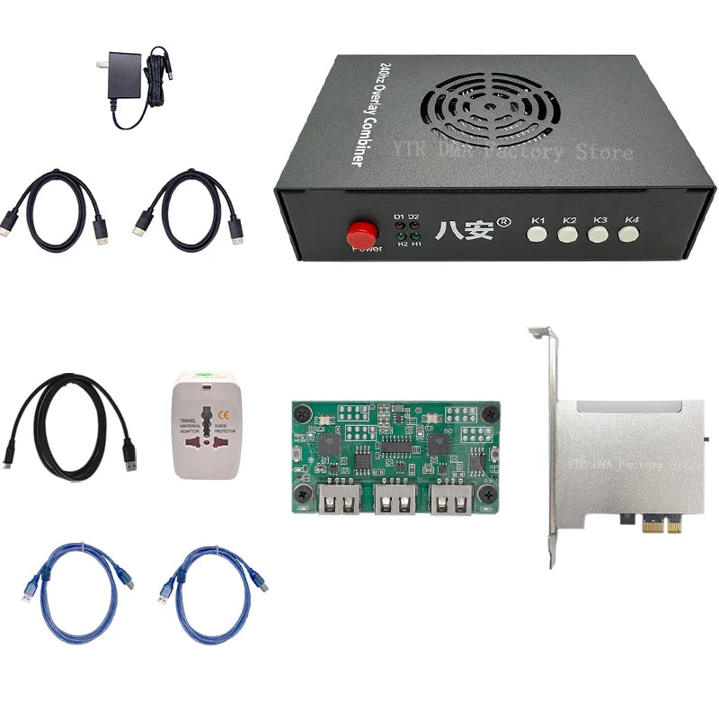 Complete Professional DMA Full Set 75T Ice Shield FPGA Module + BAAN DP/HDMI  1K240Hz 2K144Hz Video Fusion Device + MAKCU