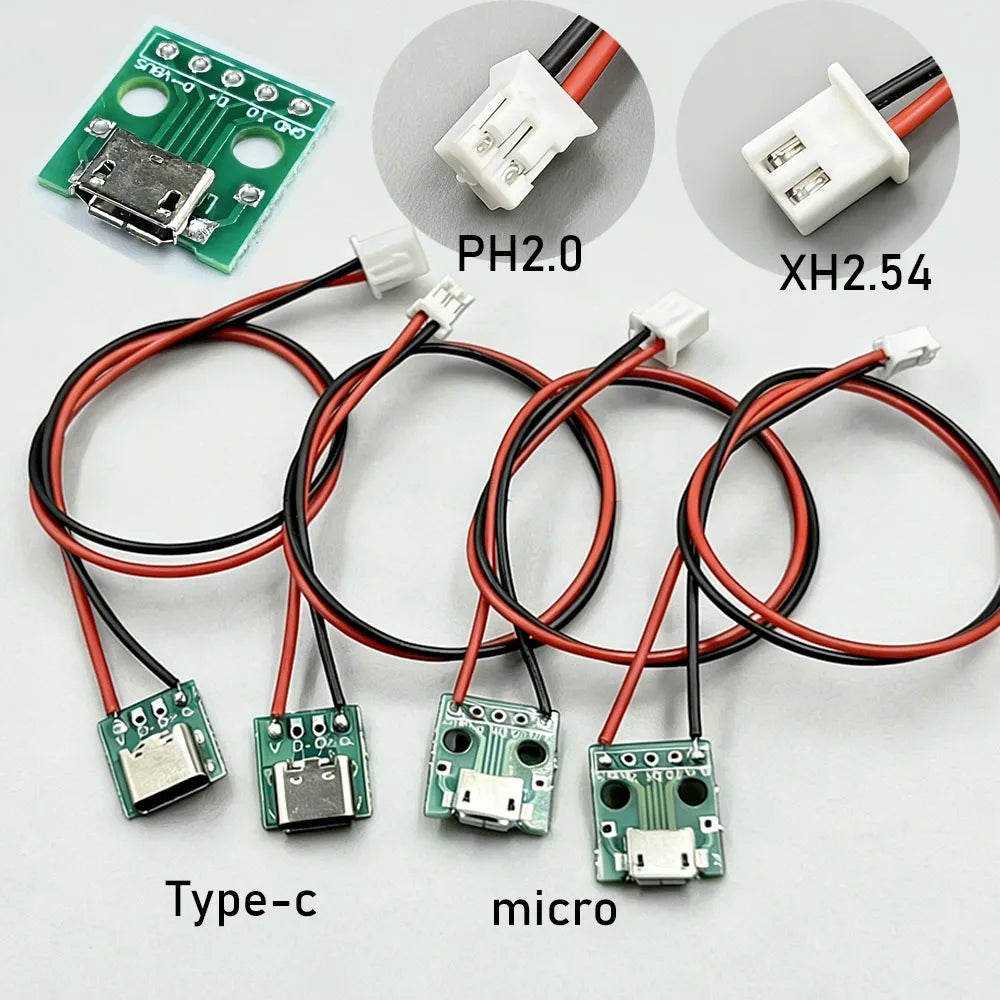 Type-c PCB With Cabel Converter Adapter Micro USB To DIP Female Connector Breakout Board Charging Cable Soldering Board Socket