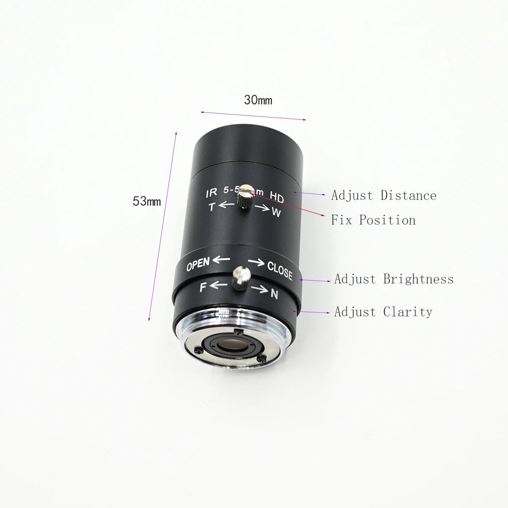 HD 16MP USB Camera With 5-50mm 2.8-12mm Varifocal CS Lens,IMX298 4656X3496 10fps,For Image Recognition,High Shoot Document Scan