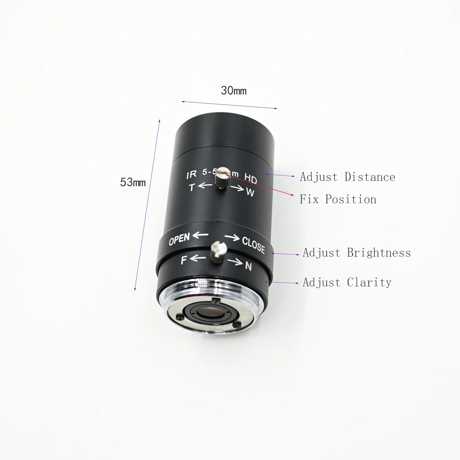 Global Shutter 210fps Monochrome VGA Mini USB Camera With CS Lens 5-50mm 2.8-12mm UVC Plug Play For High Speed Motion Detection