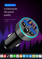 Car Bluetooth Receiver with Lossless Audio Quality MP3 Player, Car Adapter with Cigarette Lighter Socket and Charger