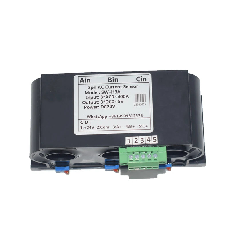 3ph AC Current Transmitter 4-20mA 0-20mA 0-5V 10V RS485 Output 3-phase Current Mutual Sensor Perforated Hall Current Transducer