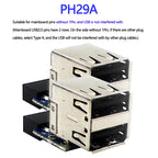 USB 2.0 Motherboard Header 9pin 10pin Motherboard to 2 Ports USB 2.0 Dual USB A 9 Pin Female Adapter Converter