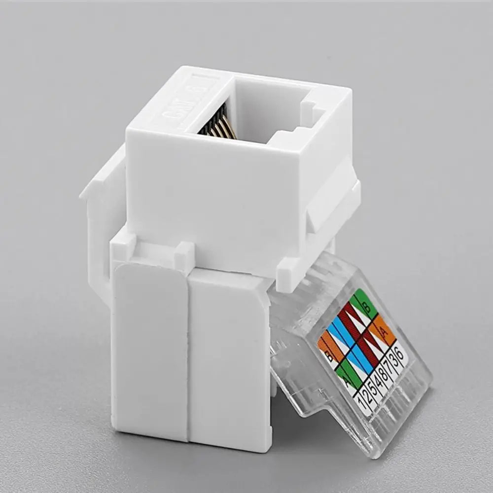 UTP Network Connector Cat5e Cat6 RJ45 Ethernet Module Tool-Less White Computer Module Jack Connector