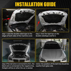 1Pc 1.8m/5.9ft Flexible Car Hood LED Meteor Strip Lights White Yellow Dynamic Scan Start Up Hoodbeam Kit For SUVs Trucks Vans