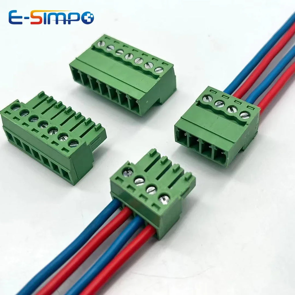 10pairs Aerial Butt Welding 2EDGRK 15EDGRK-3.81 3.5mm 2-24P Plugin Male Pin+Female Socket 28-16AWG Wire Screw Terminal Block