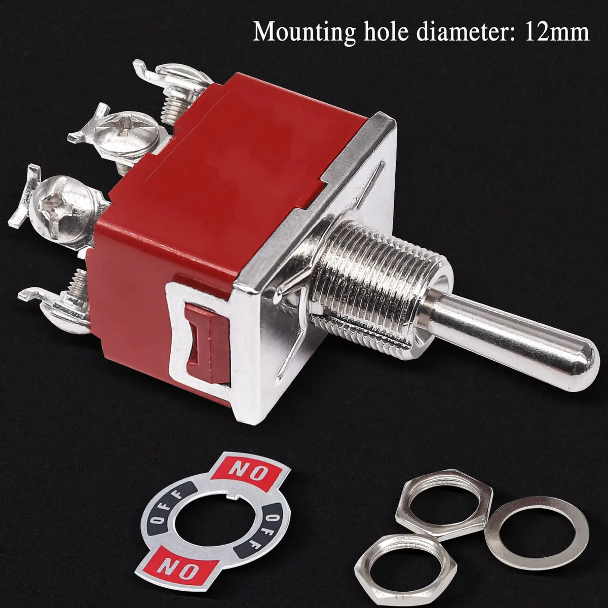 5pcs Momentary Toggle Switch DPDT (ON)-Off-(ON) 6 Terminal 3 Pin Toggle Switches 12V Heavy Duty Rocker Toggle Switch waterproof