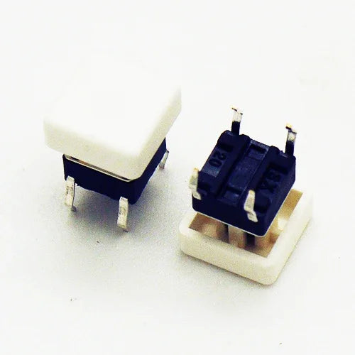 10PCS 6X6X7.3mm 4PIN DIP SMT Momentary Tact Button H=8.7mm With Cap Mini Push Button