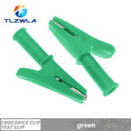 5PCS Pure Copper Insulated Test Alligator Clip 10MM Opening With 4MM Jack Safety Crocodile Clamps For Banana Plug Or Welding
