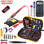 JCD Soldering Iron Kit With Multimeter Adjustable Temperature 220V 80W Welding Solder Rework Station Heat Pencil Repair Tools