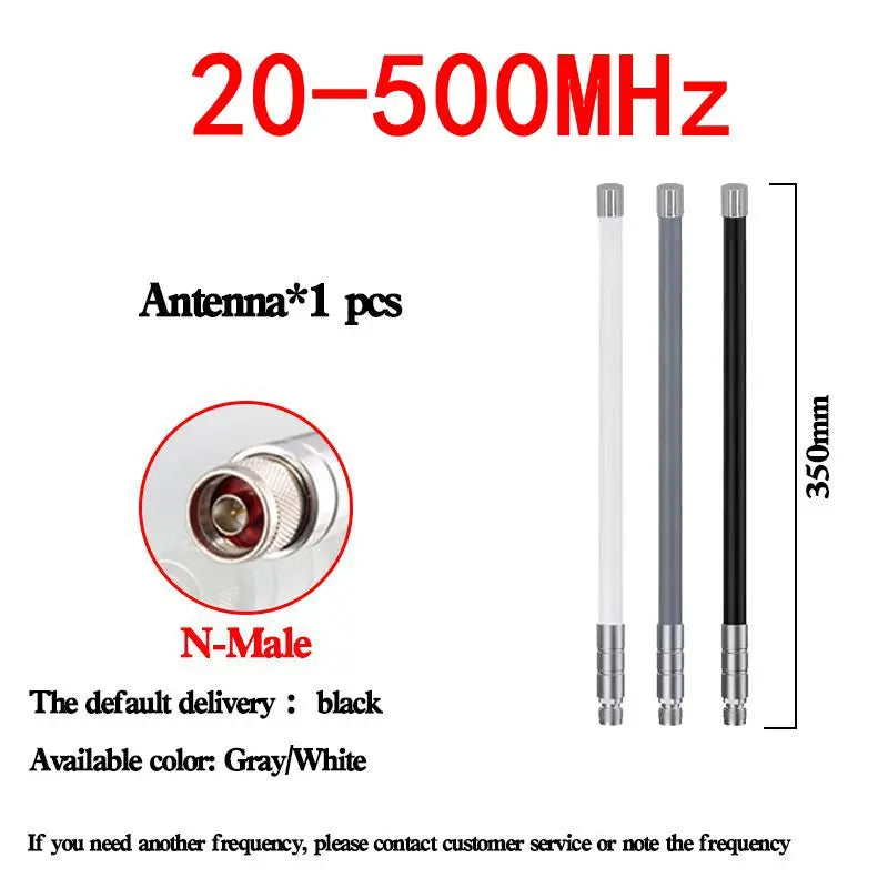 20-500 MHZ Antenna, 100-300 MHZ, 300-500 MHZ Full-Band Fiberglass Antenna, N Male Head OMNI LoRa Module Antenna, Supports Custom